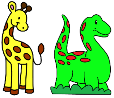 giraffen en dino's